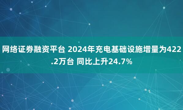 网络证劵融资平台 2024年充电基础设施增量为422.2万台 同比上升24.7%
