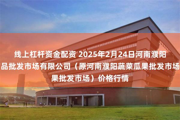 线上杠杆资金配资 2025年2月24日河南濮阳宏进农副产品批发市场有限公司（原河南濮阳蔬菜瓜果批发市场）价格行情