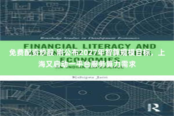 免费配资炒股 刚公布2027年智算规模目标，上海又启动一平台服务算力需求